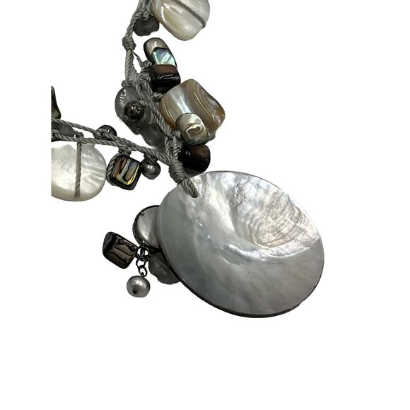 Silpada Sterling Silver Pretty Mother‎ of Pearl Shell Boardwalk Necklace N2098 - Picture 8 of 14